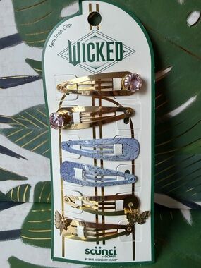 Scünci Wicked Glinda Hair Snap Clips 6 Pc Butterfly Rhinestone Set NWT